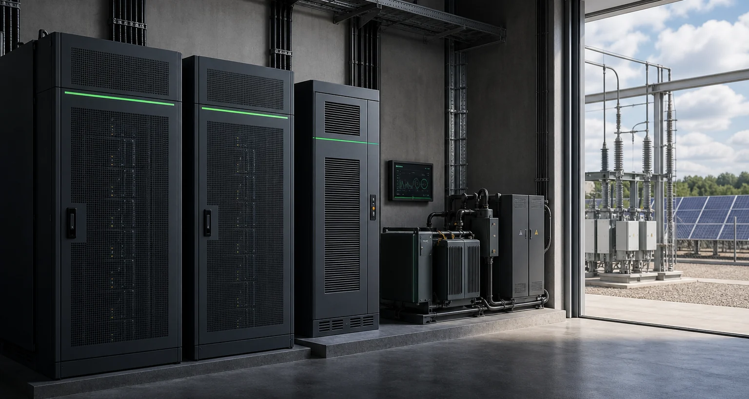 Integrated industrial battery cabinets, PCS, EMS and balance-of-system equipment